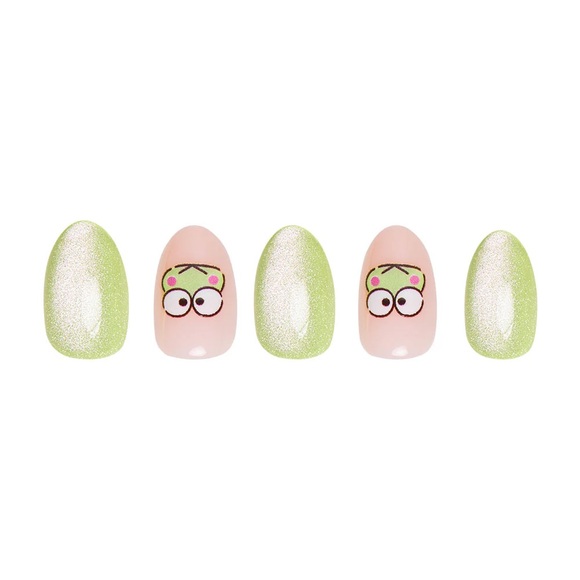 Glamnetic x Hello Kitty and Friends Keroppi Press-On Nails - Green and Pink - Picture 4 of 8